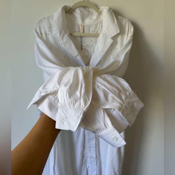 Bohme Flowy White Button Down Top - Size 3X - Picture 6 of 8